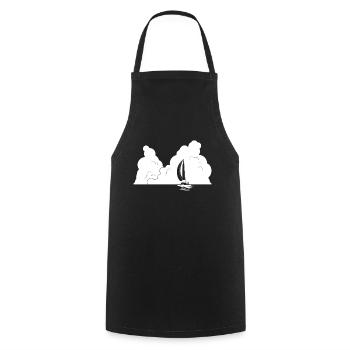Sailing on calm seas with clouds - Cooking Apron - black - Front - AI Model Male 185 dark (185cm)