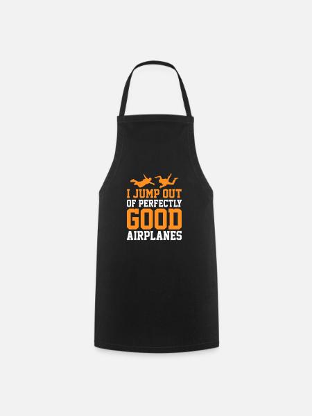 Skydive Skydiver Skydiving Parachute Gift - Cooking Apron - black