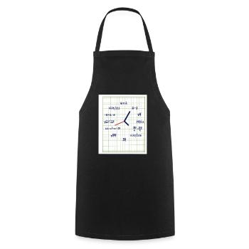 Clock Mathematics with Creative Formulas - Cooking Apron - black - Front - AI Model Male 185 dark (185cm)