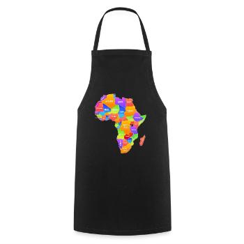 Colorful map of Africa - Cooking Apron - black - Front - AI Model Male 185 dark (185cm)