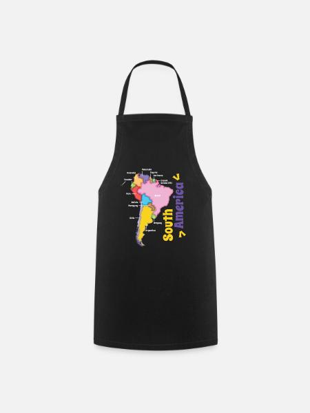 Colorful map of South America - Cooking Apron - black