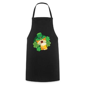 Chat Chaton de la Saint-Patrick - Tablier de cuisine - noir - Devant - AI Model Male 185 dark (185cm)