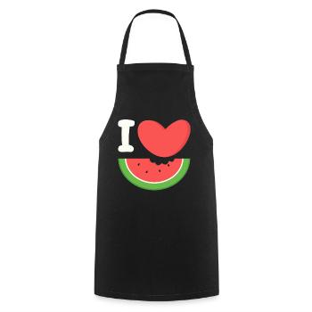 Melon pastèque Fruit d’été Cadeau végétalien - Tablier de cuisine - noir - Devant - AI Model Male 185 dark (185cm)