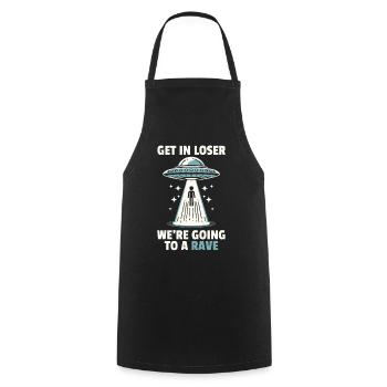 Alien UFO Alien Galaxy Geschnek - Cooking Apron - black - Front - AI Model Male 185 dark (185cm)