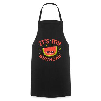 Watermelon Melon Summer Fruit Vegan Gift - Cooking Apron - black - Front - AI Model Male 185 dark (185cm)