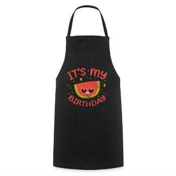 Watermelon - Cooking Apron - black - Front - AI Model Male 185 dark (185cm)