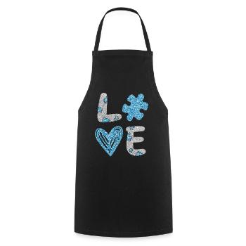 Journée de sensibilisation à l’autisme Cadeau autiste - Tablier de cuisine - noir - Devant - AI Model Male 185 dark (185cm)