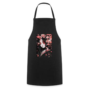 Horror Anime Manga Japan Japanese Creepy Kawaii - Cooking Apron - black - Front - AI Model Male 185 dark (185cm)