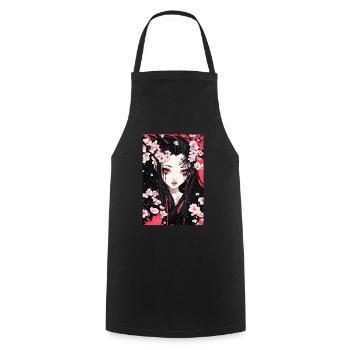 Horror Anime Manga Japan Japanese Creepy Kawaii - Cooking Apron - black - Front - AI Model Male 185 dark (185cm)
