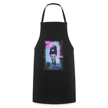 Anime Fille Vaporwave Glitchcore Pastel Goth - Tablier de cuisine - noir - Devant - AI Model Male 185 dark (185cm)