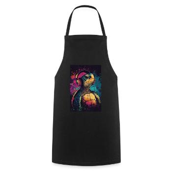 Turtle Headphones Headphones Music - Cooking Apron - black - Front - AI Model Male 185 dark (185cm)