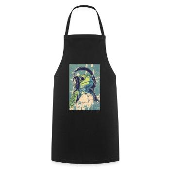 Turtle Headphones Headphones Music - Cooking Apron - black - Front - AI Model Male 185 dark (185cm)