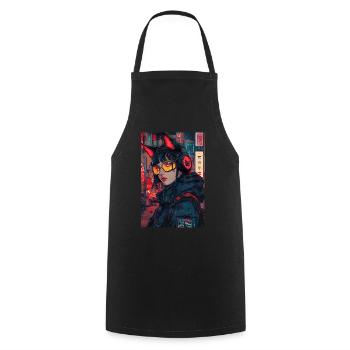 Otaku Streetwear Japan Cyberpunk Techwear Anime - Cooking Apron - black - Front - AI Model Male 185 dark (185cm)