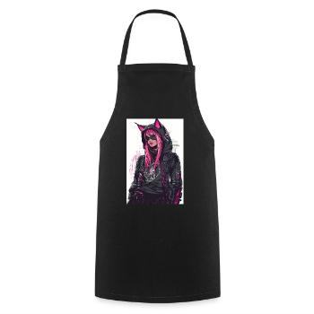 Otaku Streetwear Japan Cyberpunk Techwear Anime - Cooking Apron - black - Front - AI Model Male 185 dark (185cm)