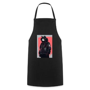 Otaku Streetwear Japan Cyberpunk Techwear Anime - Cooking Apron - black - Front - AI Model Male 185 dark (185cm)