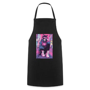 Otaku Streetwear Japan Cyberpunk Techwear Anime - Cooking Apron - black - Front - AI Model Male 185 dark (185cm)