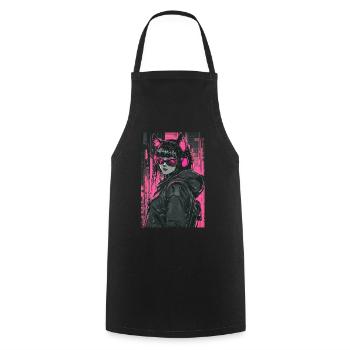 Otaku Streetwear Japan Cyberpunk Techwear Anime - Cooking Apron - black - Front - AI Model Male 185 dark (185cm)