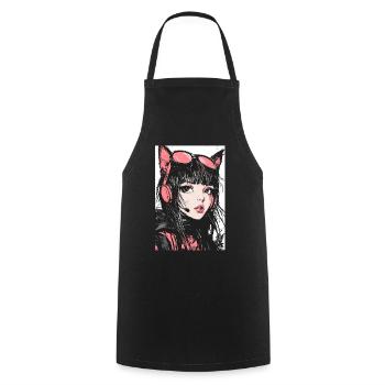 Otaku Streetwear Japan Cyberpunk Techwear Anime - Cooking Apron - black - Front - AI Model Male 185 dark (185cm)