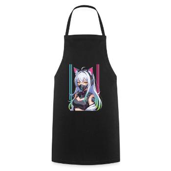 Fille cyberpunk futuriste - Tablier de cuisine - noir - Devant - AI Model Male 185 dark (185cm)