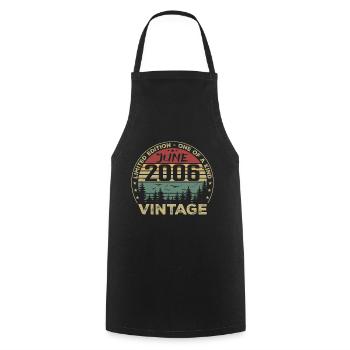 Gift June 2006 Birthday June 2006 June 2006 - Cooking Apron - black - Front - AI Model Male 185 dark (185cm)