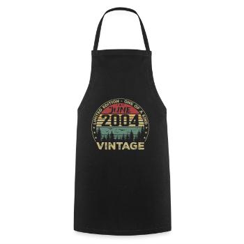 Gift June 2004 Birthday June 2004 June 2004 - Cooking Apron - black - Front - AI Model Male 185 dark (185cm)