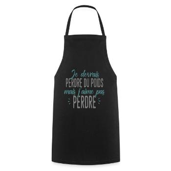 PERDRE DU POIDS MAIS J'AIME PAS PERDRE humour - Tablier de cuisine - noir - Devant - AI Model Male 185 dark (185cm)