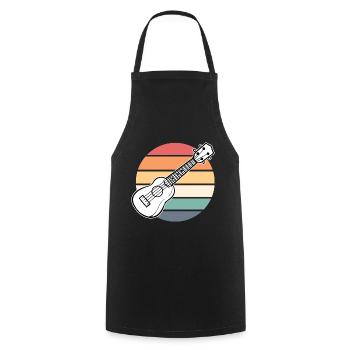 Ukulele Uke Vintage - Cooking Apron - black - Front - AI Model Male 185 dark (185cm)