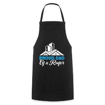 Fier Papa Père Couvreur Père Famille - Tablier de cuisine - noir - Devant - AI Model Male 185 dark (185cm)