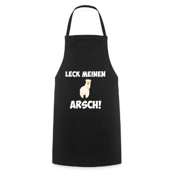 Leck Meinen Arsch Alpaka Lama Spruch Geschenk - Kochschürze - Schwarz - Vorne - AI Model Male 185 dark (185cm)