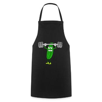 Veganer Veganerin Bodybuilding Zucchini - Kochschürze - Schwarz - Vorne - AI Model Male 185 dark (185cm)