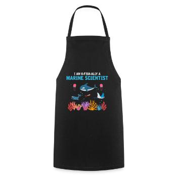 Official Marine Scientist Marine Biologist - Cooking Apron - black - Front - AI Model Male 185 dark (185cm)