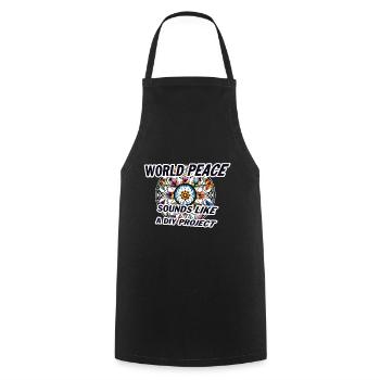 Peace World Peace DIY Dicton - Tablier de cuisine - noir - Devant - AI Model Male 185 dark (185cm)