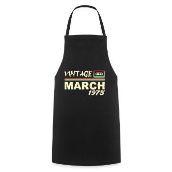 Mars 1975 - March 1975 - Tablier de cuisine - noir - Devant - AI Model Male 185 dark (185cm)