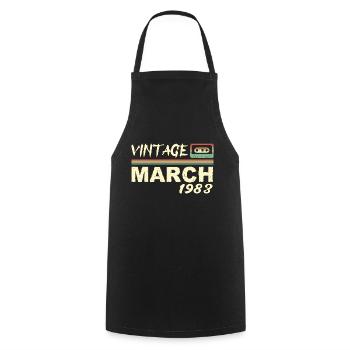 Mars 1983 - March 1983 - Tablier de cuisine - noir - Devant - AI Model Male 185 dark (185cm)