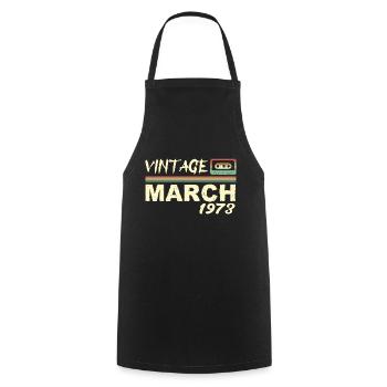 Mars 1973 - March 1973 - Tablier de cuisine - noir - Devant - AI Model Male 185 dark (185cm)
