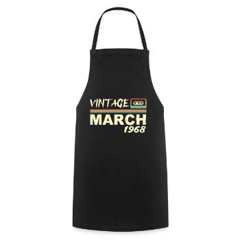 Mars 1968 - March 1968 - Cooking Apron - black - Front - AI Model Male 185 dark (185cm)