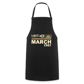 Mars 1961 - March 1961 - Tablier de cuisine - noir - Devant - AI Model Male 185 dark (185cm)
