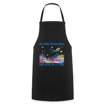 Diving Adventure Divers Sea Ocean - Cooking Apron - black - Front - AI Model Male 185 dark (185cm)