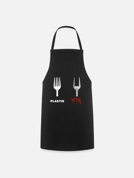 Fork Plastic Metal Music - Cooking Apron - black