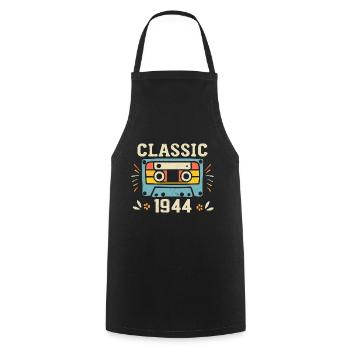 Vintage 1944 Geburtstagskassette Retro 1944 - Kochschürze - Schwarz - Vorne - AI Model Male 185 dark (185cm)