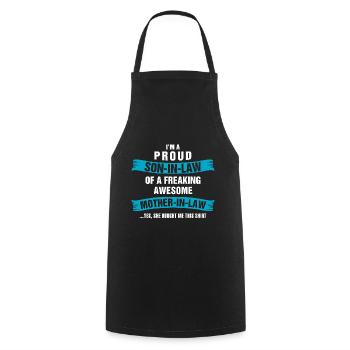 Funny Son in Law Birthday Christmas Awesome Mother - Cooking Apron - black - Front - AI Model Male 185 dark (185cm)