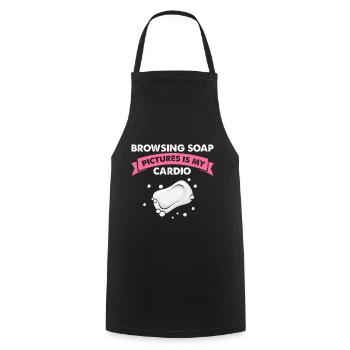 Homemade soap design for oil soap making - Cooking Apron - black - Front - AI Model Male 185 dark (185cm)