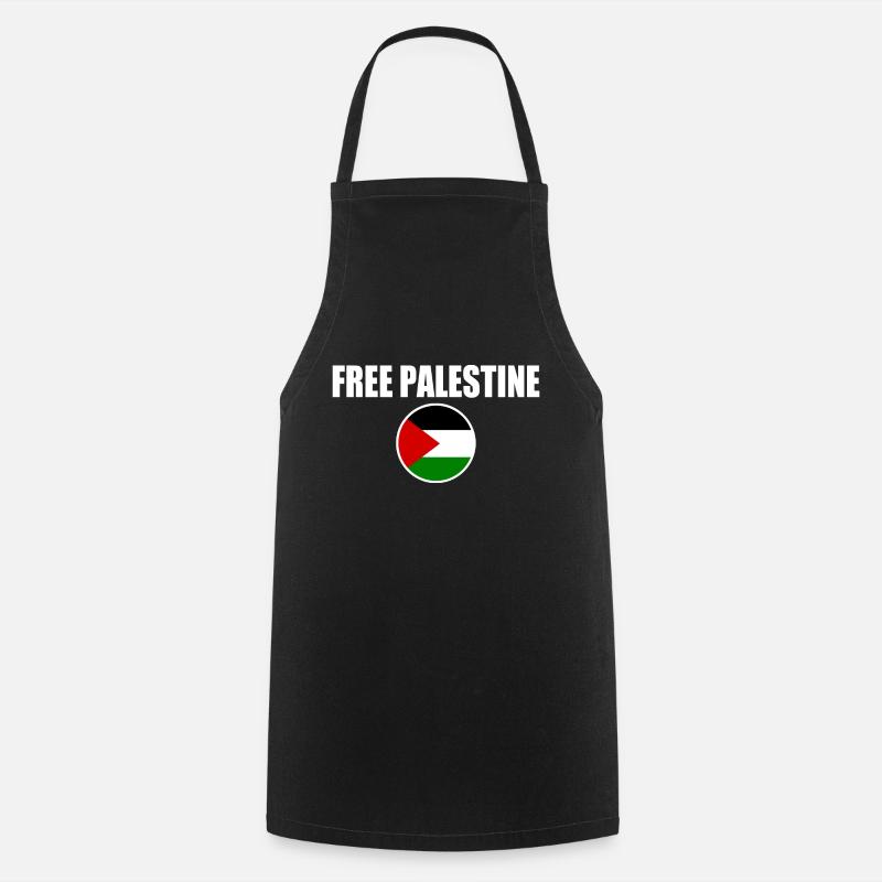 Free palestine - Tablier de cuisine - noir