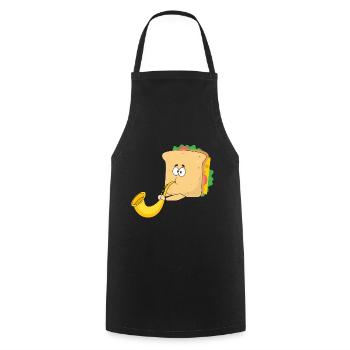 Saxophoniste Saxophone Fromage Musiciens - Tablier de cuisine - noir - Devant - AI Model Male 185 dark (185cm)
