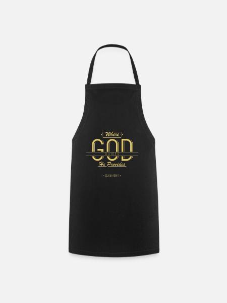 Christian, God will provide you, church - Cooking Apron - black