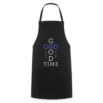 God is good, all time - Christian, Christian - Cooking Apron - black - Front - AI Model Male 185 dark (185cm)