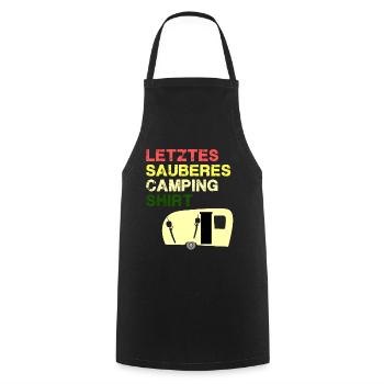 Letztes sauberes Camping Shirt - Kochschürze - Schwarz - Vorne - AI Model Male 185 dark (185cm)