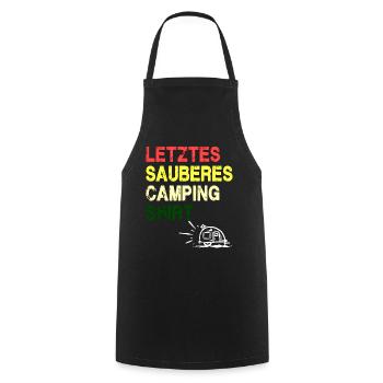 Letztes sauberes Camping Shirt - Kochschürze - Schwarz - Vorne - AI Model Male 185 dark (185cm)