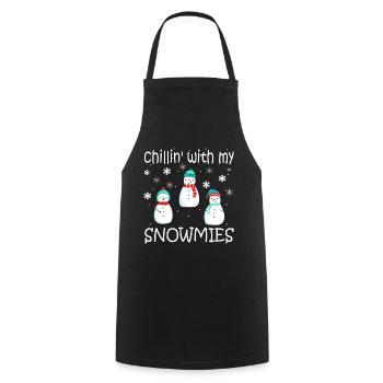 Chillin With Snowmies Snowman Child Christmas - Cooking Apron - black - Front - AI Model Male 185 dark (185cm)