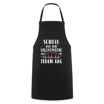 Scheiß auf den Valentinstag - Ich liebe dich j... - Kochschürze - Schwarz - Vorne - AI Model Male 185 dark (185cm)